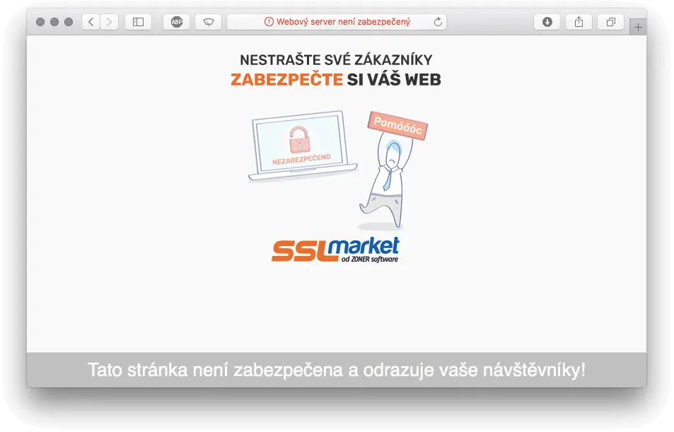 Eine nicht abgesicherte Webseite ohne HTTPS erschreckt die Besucher.