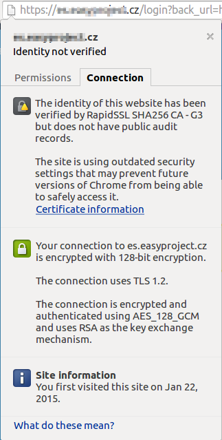 Chyba NSS v Chrome na linuxu